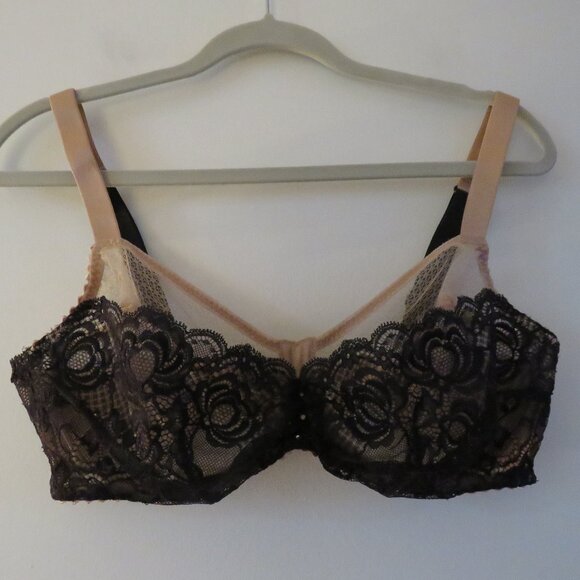Prima Donna Black and Tan Floral Lace Bra - Picture 2 of 13